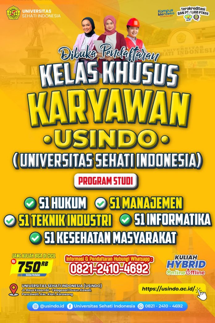 Dibuka Pendaftaran Kelas Khusus Karyawan di Usindo (Universitas Sehati Indonesia)!